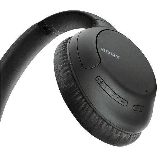 소니 Sony WHCH710N Wireless Bluetooth Noise-Canceling Over-The-Ear Stereo Headphones (Black) Bundle with Protective Headphone Case and Headphone Stand - Dual Microphone, 35 Hours of Pla