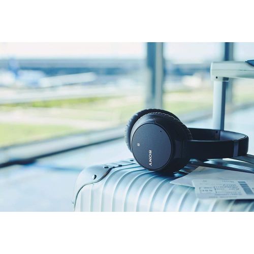 소니 Sony Noise Cancelling Headphones WHCH700N: Wireless Bluetooth Over the Ear Headset with Mic for phone-call and Alexa voice control - Black