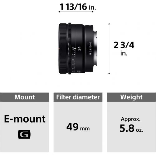 소니 Sony FE 24mm F2.8 G Full-Frame Ultra-Compact G Lens