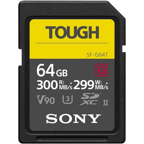 소니 Sony TOUGH-G series SDXC UHS-II Card 64GB, V90, CL10, U3, Max R300MB/S, W299MB/S (SF-G64T/T1), Black