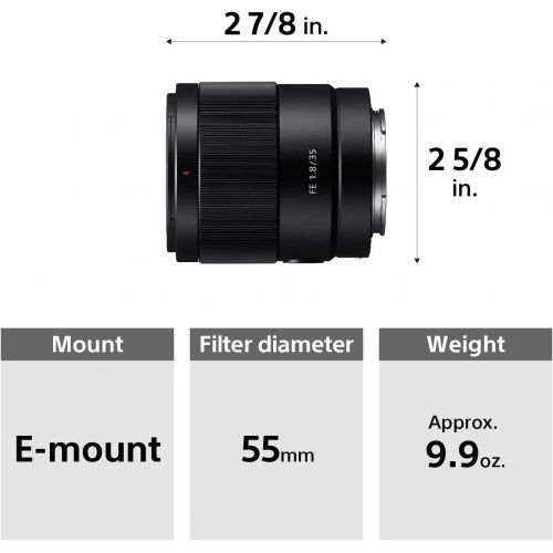 소니 Sony FE 35mm F1.8 Large Aperture Prime Lens (SEL35F18F)