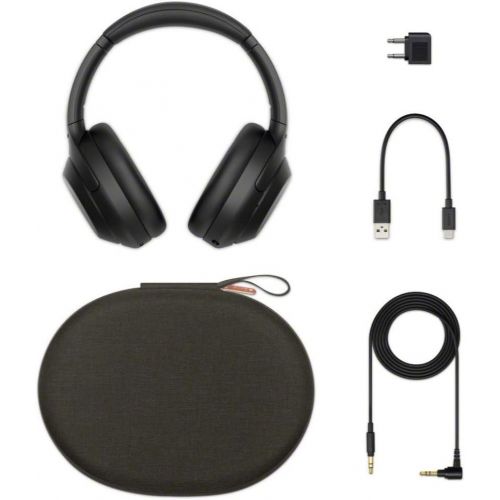 소니 Sony WH-1000XM4 Wireless Bluetooth Noise Canceling Over-Ear Headphones (Black) with Sony in-Ear Wireless Headphones Bundle - Portable, Long-Lasting Battery, Quick Charge, (2 Items)