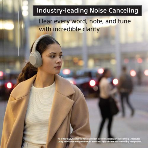 소니 Sony WH-1000XM4 Wireless Industry Leading Noise Canceling Overhead Headphones with Mic for Phone-Call and Alexa Voice Control, Black