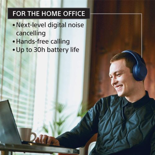 소니 Sony WHXB900N Noise Cancelling Headphones, Wireless Bluetooth Over the Ear Headset with Mic for Phone-Call and Alexa Voice Control- Black (WH-XB900N/B)