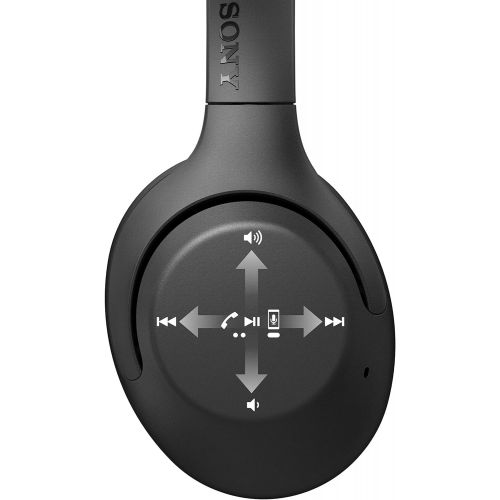 소니 Sony WHXB900N Noise Cancelling Headphones, Wireless Bluetooth Over the Ear Headset with Mic for Phone-Call and Alexa Voice Control- Black (WH-XB900N/B)