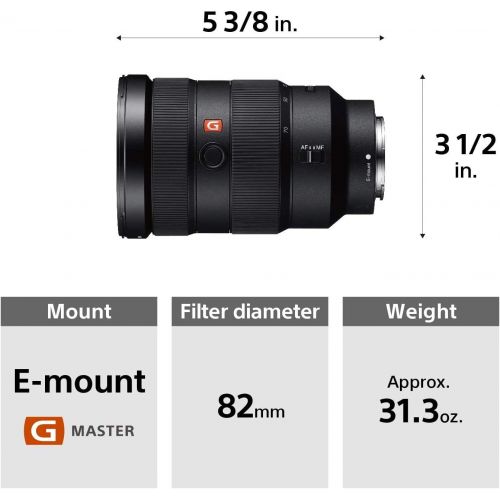 소니 Sony SEL2470GM E-Mount Camera Lens: FE 24-70 mm F2.8 G Master Full Frame Standard Zoom Lens