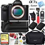 Sony Alpha a7II Mirrorless Interchangeable Lens Camera Body Bundle with 64GB Memory Card, Battery Grip, Flash, Camera Bag, Paintshop Pro 2018, Dual Batteries and Accessories (9 Ite