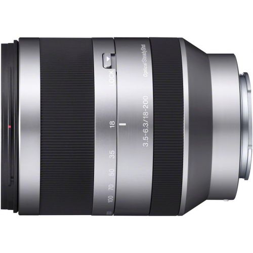 소니 Sony Alpha SEL18200 E-mount 18-200mm F3.5-6.3 OSS Lens (Silver)