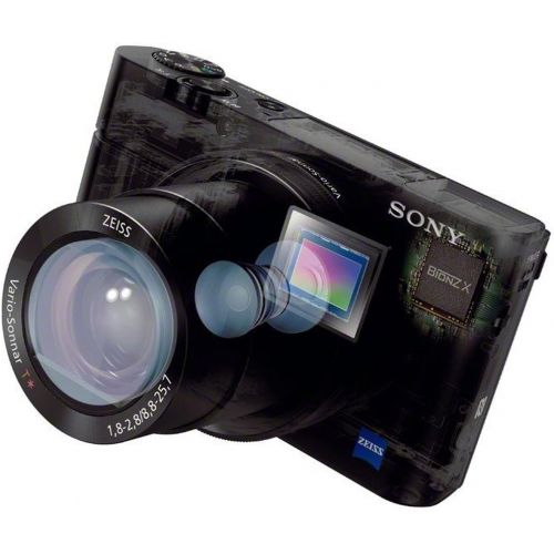 소니 Sony Cyber-Shot DSC-RX100 III 20.2 MP Digital Camera - Black + 64GB SDXC Memory Dual Battery Kit + Accessory Bundle