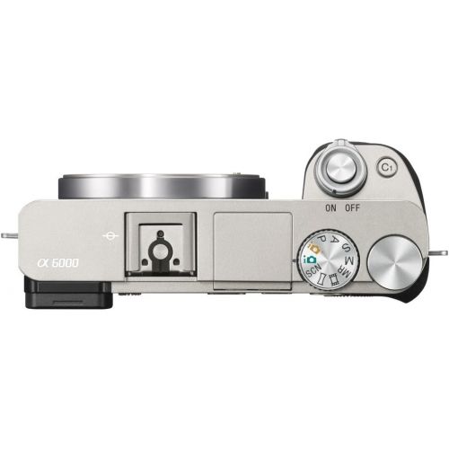 소니 Sony Alpha a6000 Mirrorless Digital Camera 24.3MP SLR Camera with 3.0-Inch LCD - Body Only (Silver)