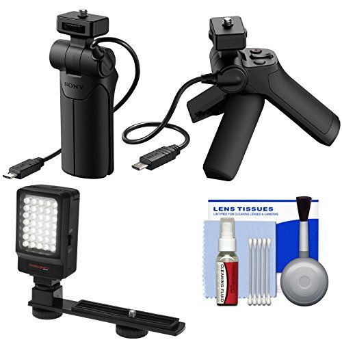 소니 Sony VCT-SGR1 Shooting Grip & Mini Tripod with LED Video Light + Cleaning Kit