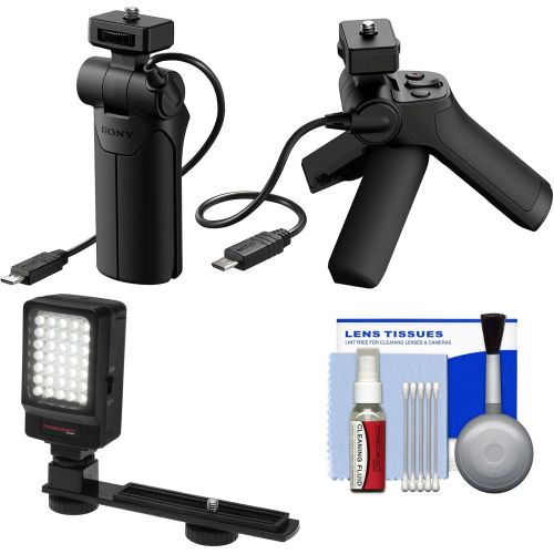 소니 Sony VCT-SGR1 Shooting Grip & Mini Tripod with LED Video Light + Cleaning Kit