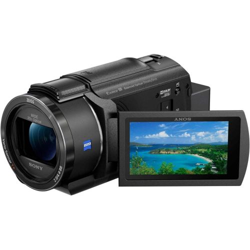 소니 Sony FDR-AX43 4K UHD Handycam Camcorder Content Creator Bundle (6 Items)