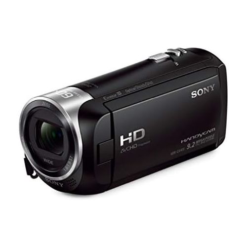 소니 Sony CX405 Handycam 1080p Full HD Camcorder with Exmor R CMOS Sensor (Black) with Software Suite and 64GB SD Card Bundle (6 Items)