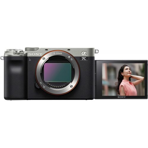 소니 Sony a7C Mirrorless Full Frame Camera Body with FE 200-600mm F5.6-6.3 G OSS Super Telephoto Zoom Lens SEL200600G Silver ILCE7C/S Bundle w/Deco Gear Photography Backpack Case Softwa