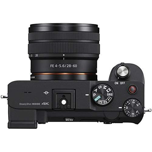 소니 Sony a7C Mirrorless Full Frame Camera 2 Lens Kit Body with 28-60mm F4-5.6 + 50mm F1.8 SEL50F18 Black ILCE7CL/B Bundle with Deco Gear Photography Backpack Case, Software and Accesso