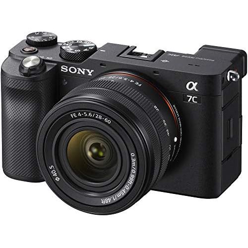 소니 Sony a7C Mirrorless Full Frame Camera 2 Lens Kit Body with 28-60mm F4-5.6 + 50mm F1.8 SEL50F18 Black ILCE7CL/B Bundle with Deco Gear Photography Backpack Case, Software and Accesso