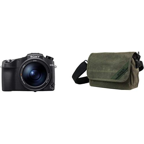 소니 Visit the Sony Store Sony CyberShot RX10 IV with 0.03 Second Auto-Focus & 25x Optical Zoom (DSC-RX10M4) With Domke Heritage Shoulder Bag Camera Case, Green (700-52M)