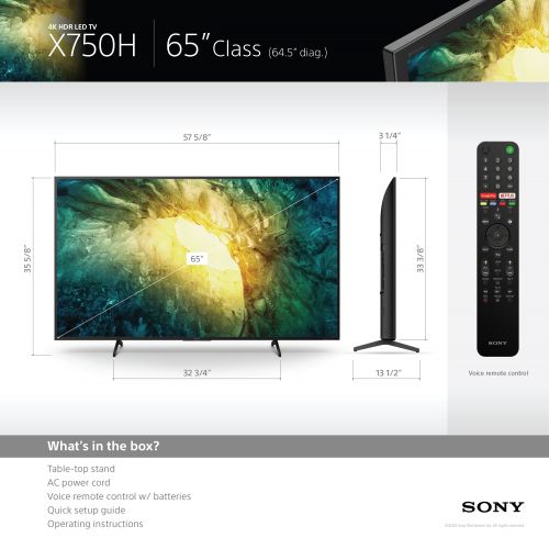 소니 65인치 소니 4K 울트라 HD LED 안드로이드 스마트티비 2020년형 (KD65X750H)