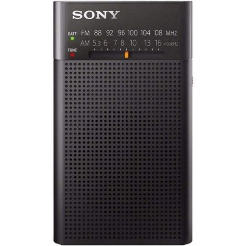 소니 Sony ICFP26 Portable AM/FM Radio (Black) with Headphones and Accessory Bundle (3 Items)
