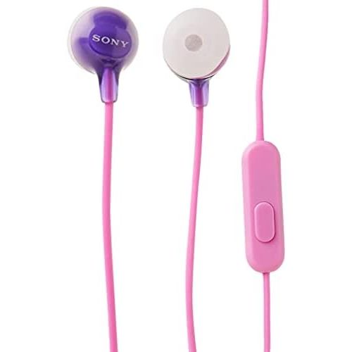 소니 Sony MDREX15AP in-Ear Earbud Headphones with Mic, Violet