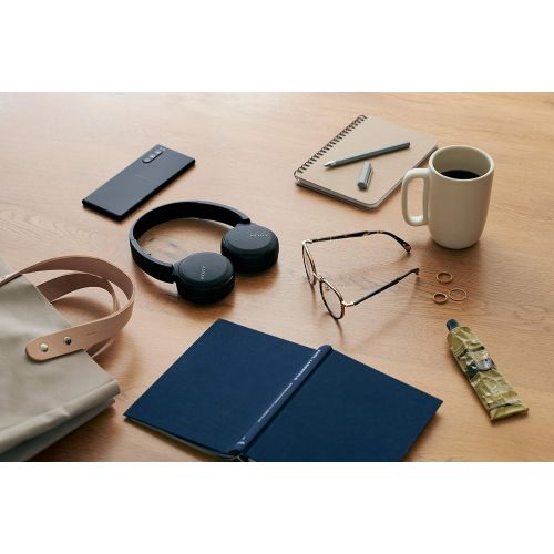 소니 Sony Wireless Headphones WH-CH510: Wireless Bluetooth On-Ear Headset with Mic for phone-call, Blue