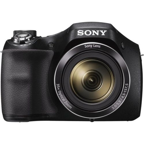 소니 Sony Cyber-Shot DSC-H300/B Compact Zoom Digital Camera in Black + SanDisk Ultra 32GB 80MB/s SD Card + Carrying Case + 4 AA Rechargeable Batteries w/Charger + Accessory Kit