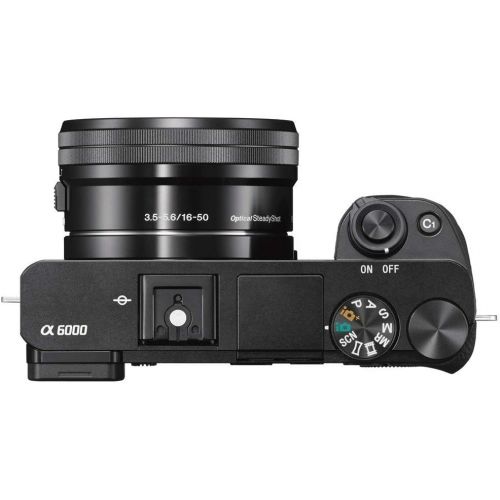 소니 Sony Alpha a6000 Mirrorless Digital Camera 24.3MP SLR Camera with 3.0-Inch LCD (Black) w/16-50mm Power Zoom Lens