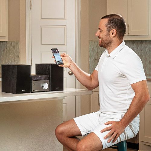 소니 [아마존베스트]Sony Compact Stereo Sound System for House with Bluetooth Wireless Streaming NFC, Micro Hi-Fi 50W, CD/DVD Player with Separate Speakers, FM Radio, Mega Boost, USB Playback and Char