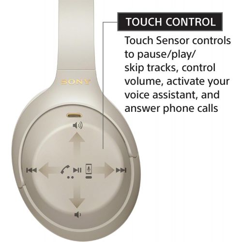 소니 [아마존베스트]Sony WH-1000XM4 Wireless Industry Leading Noise Canceling Overhead Headphones with Mic for Phone-Call and Alexa Voice Control, Silver
