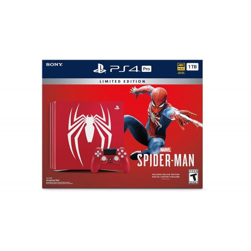 소니 [아마존베스트]Sony PlayStation 4 Pro 1TB Limited Edition Console - Marvels Spider-Man Bundle [Discontinued]