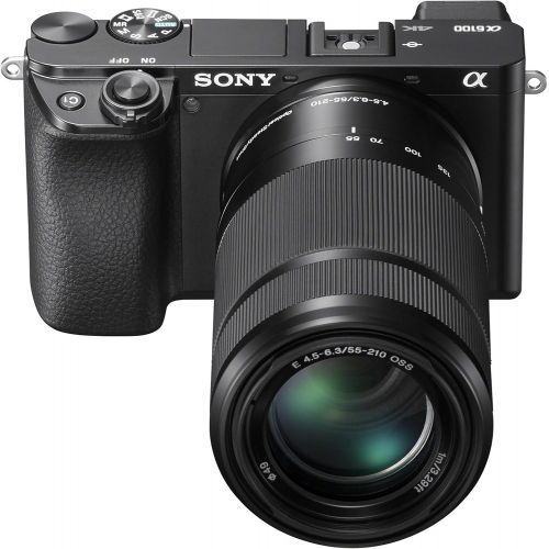 소니 [아마존베스트]Sony Alpha A6100 Mirrorless Camera with 16-50mm and 55-210mm Zoom Lenses, ILCE6100Y/B, Black