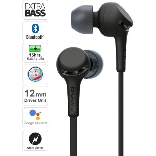 소니 Sony WI-XB400 Wireless In-Ear Extra Bass Headset/Headphones with mic for phone call, Black