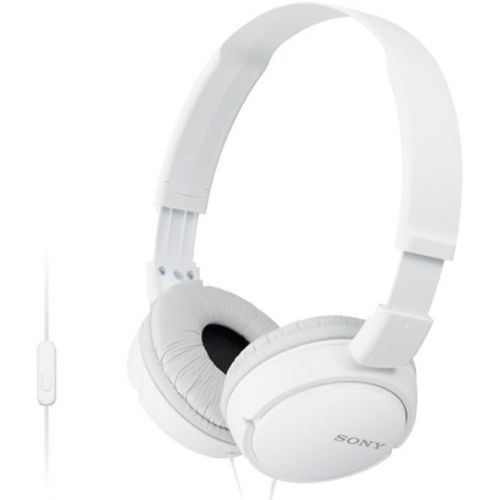 소니 Sony ZX Series Wired On-Ear Headphones with Mic, White MDR-ZX110AP