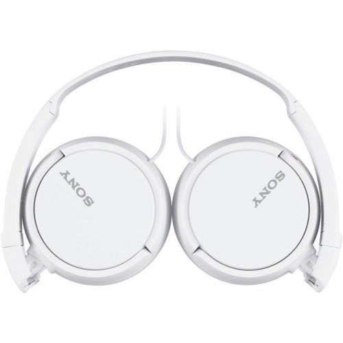 소니 Sony ZX Series Wired On-Ear Headphones with Mic, White MDR-ZX110AP