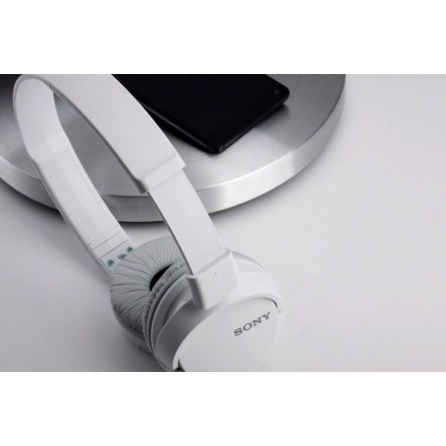 소니 Sony ZX Series Wired On-Ear Headphones with Mic, White MDR-ZX110AP
