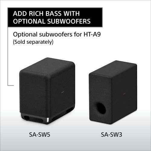 소니 Sony HT-A9 7.1.4ch High Performance Home Theater Speaker System Multi-Dimensional Surround Sound Experience with 360 Spatial Sound Mapping, works with Alexa and Google Assistant