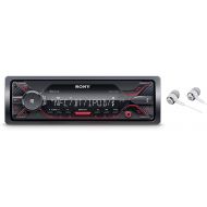 Sony DSX-A410BT Single Din Bluetooth Front USB AUX Car Stereo Digital Media Receiver Bundled with Earbuds (No CD Player)