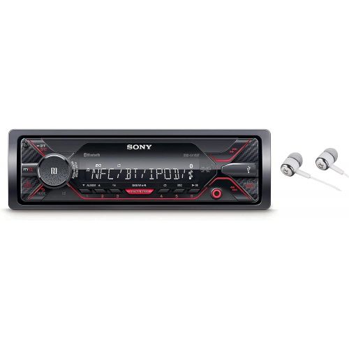 소니 Sony DSX-A410BT Single Din Bluetooth Front USB AUX Car Stereo Digital Media Receiver Bundled with Earbuds (No CD Player)