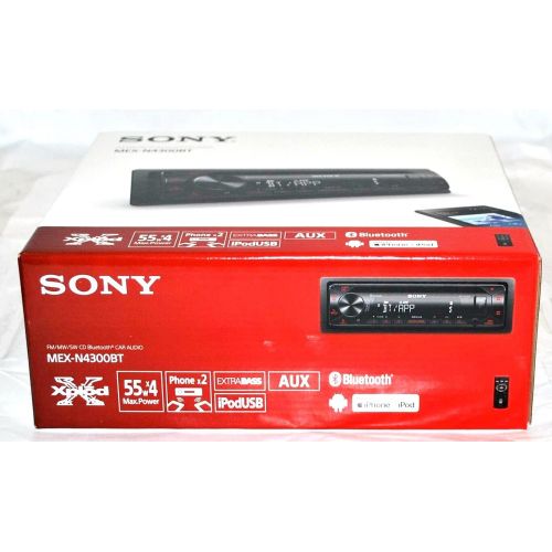 소니 Sony MEX-N4300BT Built-in Dual Bluetooth Voice Command CD/MP3 AM/FM Radio Front USB AUX Pandora Spotify iHeartRadio iPod / iPhone Siri and Android Controls Car Stereo Receiver