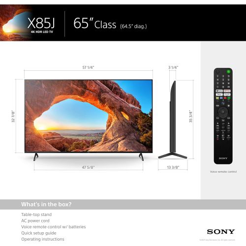 소니 65인치 소니 4K 고해상도 LED-Backlit LCD 스마트 티비 2021년형 (KD65X85J)