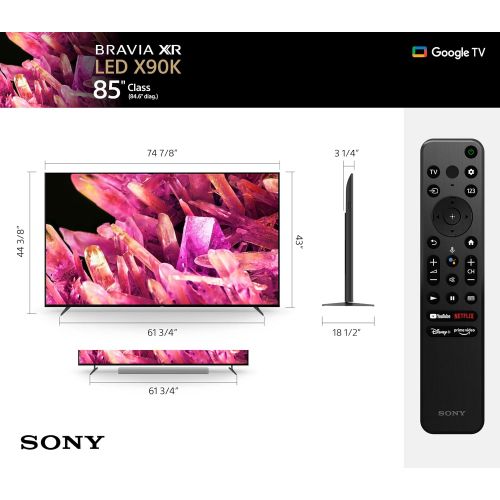 소니 Sony 85 Inch 4K Ultra HD TV X90K Series: BRAVIA XR Full Array LED Smart Google TV with Dolby Vision HDR and Exclusive Features for The Playstation 5 XR85X90K- 2022 Model