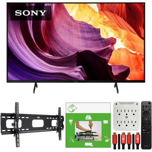 소니 Sony KD-85X80K 85 X80K 4K Ultra HD LED Smart TV 2022 Model Bundle with TaskRabbit Installation Services + Deco Gear Wall Mount + HDMI Cables + Surge Adapter