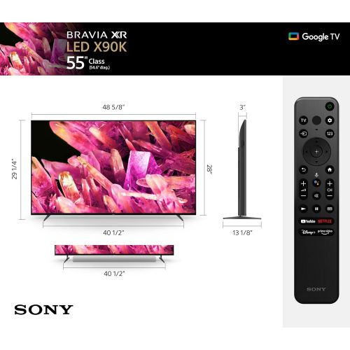 소니 Sony 55 Inch 4K Ultra HD TV X90K Series: BRAVIA XR Full Array LED Smart Google TV with Dolby Vision HDR and Exclusive Features for The Playstation 5 XR55X90K- 2022 Model