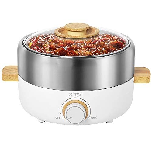 소니 [아마존베스트]Sonya SYHP-2B High End Multi-Functional Non Stick Electric Shabu shabu Hot Pot 4-in-1 Super Cooker, Bonus BBQ Grill Pan