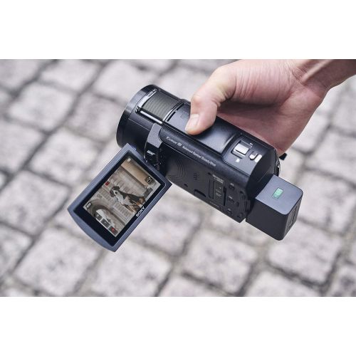 소니 [아마존베스트]Sony FDR-AX43 4K Camcorder (Exmor R CMOS Sensor, Vario Sonnar T* Zeiss Optics with 20x Optical Zoom, B.O.SS. Image Stabilisation and Slow Motion Function) Black