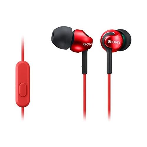 소니 [아마존베스트]Sony MDR-EX110AP Deep Bass Earphones with Smartphone Control and Mic - Metallic Red