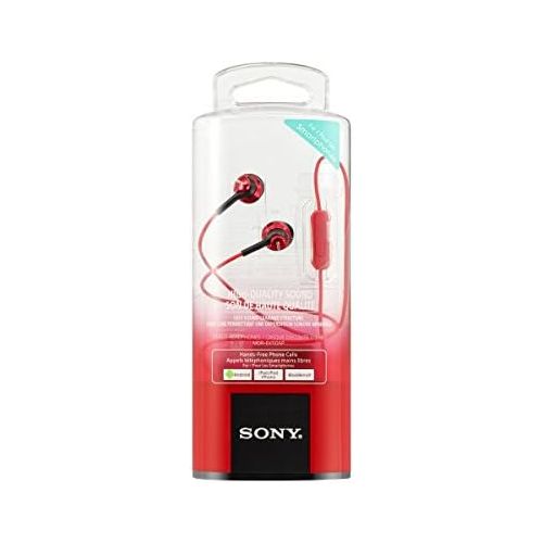 소니 [아마존베스트]Sony MDR-EX110AP Deep Bass Earphones with Smartphone Control and Mic - Metallic Red