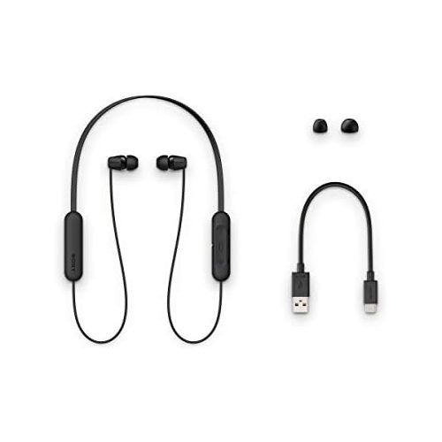 소니 [아마존베스트]Sony WI-C200B Wireless Bluetooth In-Ear Headphones (15 Hours Battery Life, Voice Assistant, Magnetic Earplugs, Built-in Headset Function, Headset with Microphone) Black