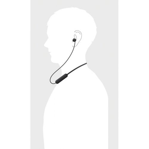 소니 [아마존베스트]Sony WI-C200B Wireless Bluetooth In-Ear Headphones (15 Hours Battery Life, Voice Assistant, Magnetic Earplugs, Built-in Headset Function, Headset with Microphone) Black